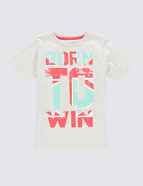 Born To Win Slogan T-Shirt (1-7 Years) Image 2 of 3