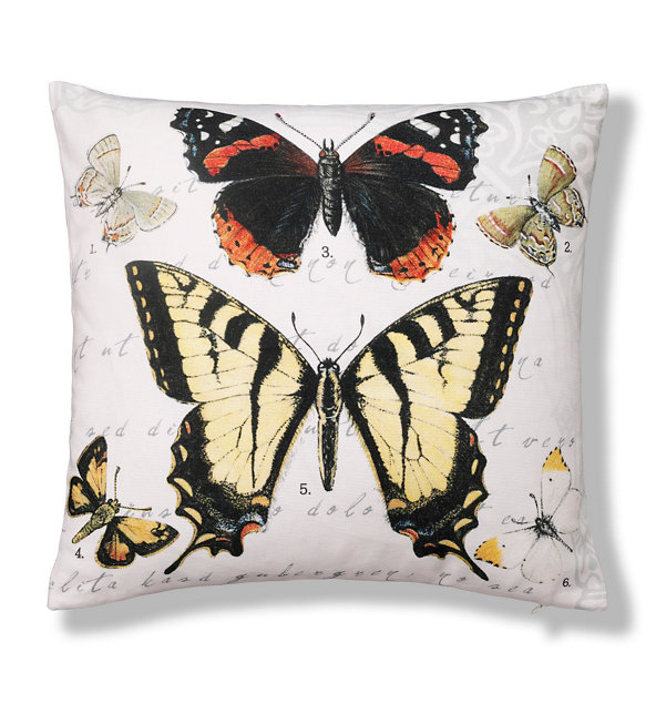 Botanical Butterfly Print Cushion Image 1 of 2