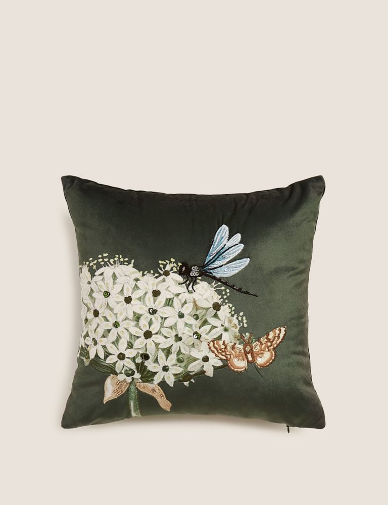 Botanical Small Embroidered Cushion 1 of 5