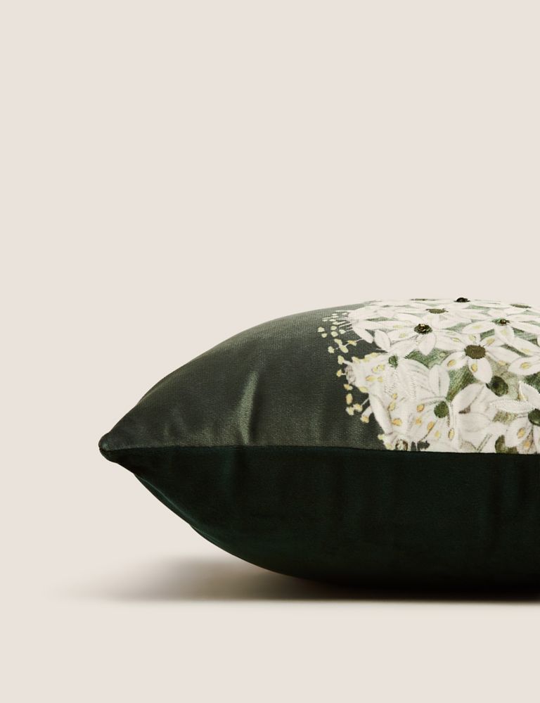 Botanical Small Embroidered Cushion 4 of 5