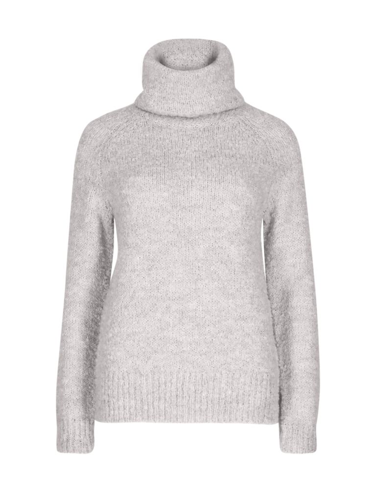 Bouclé Polo Neck Jumper with Wool 3 of 4
