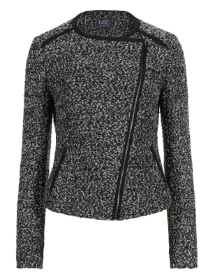 Boucle biker jacket on sale uk