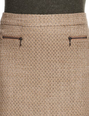 Bouclé Knee Length Pencil Skirt with Wool | M&S