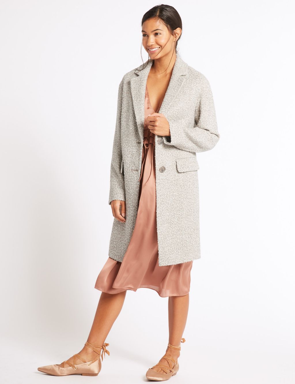 Boucle Textured Coat 3 of 5