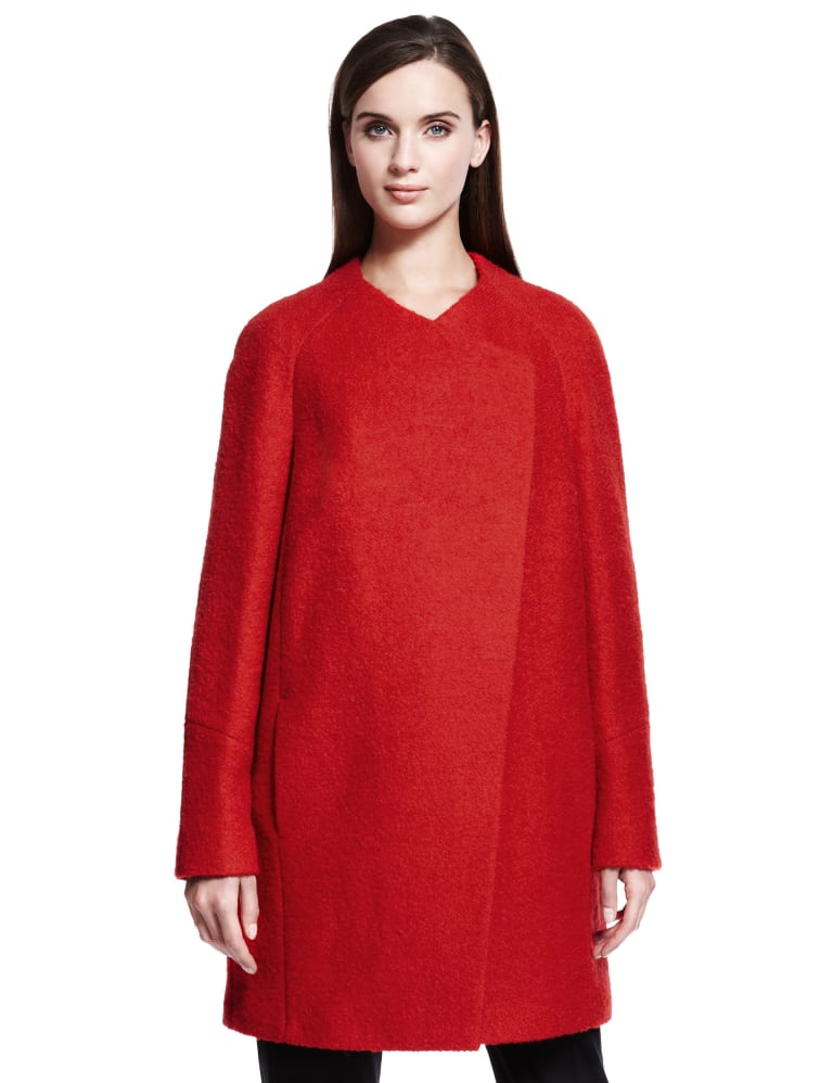 Boucl Coat with Wool Autograph M S