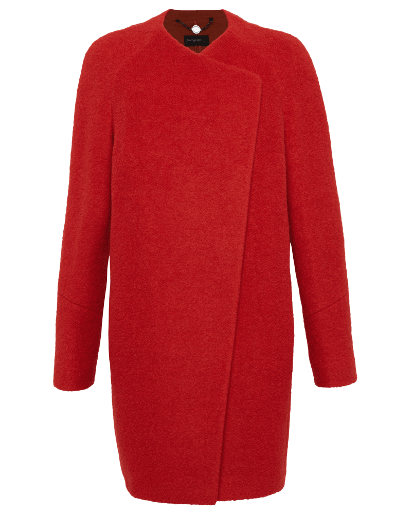 Boucl Coat with Wool Autograph M S