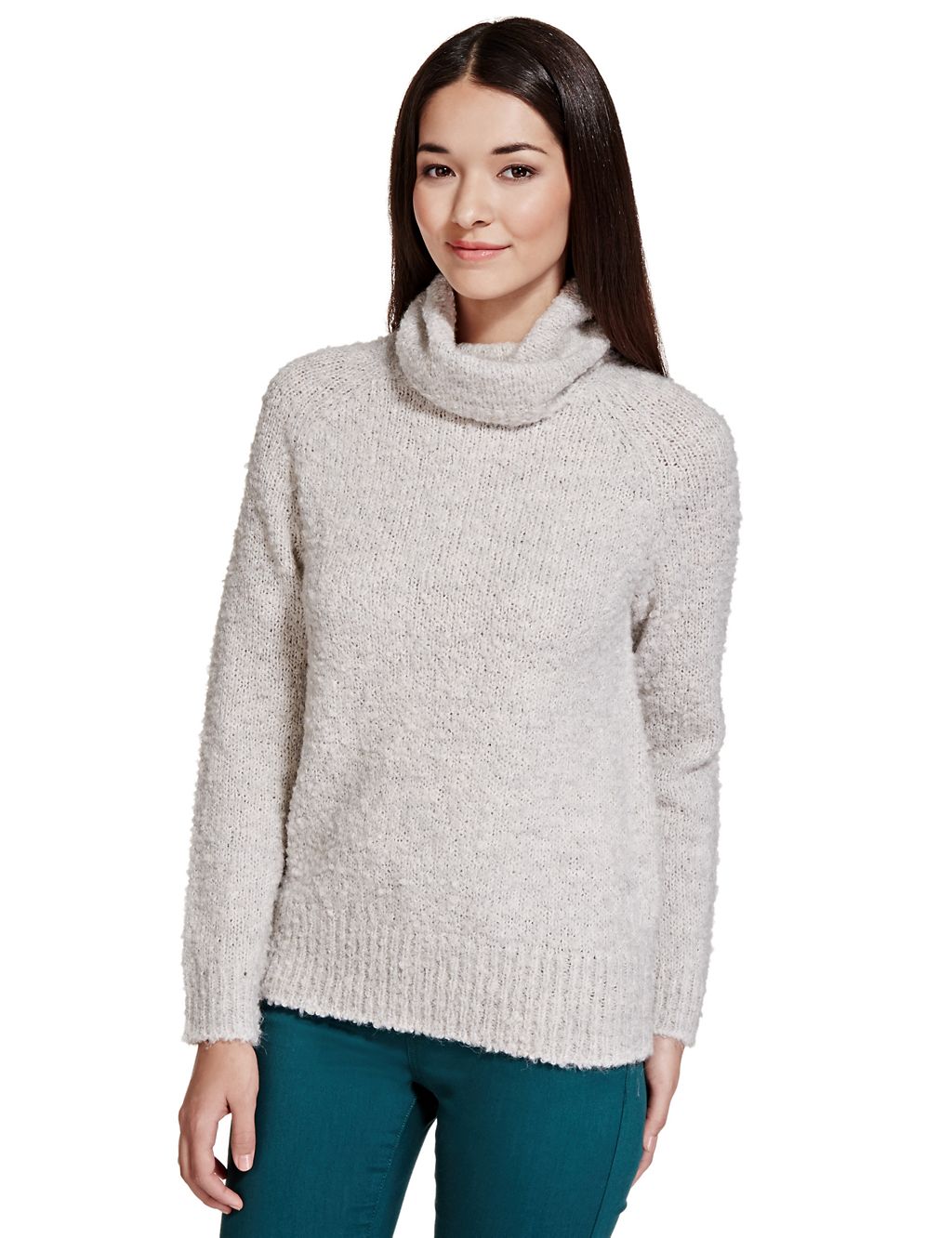 Bouclé Polo Neck Jumper with Wool 2 of 4