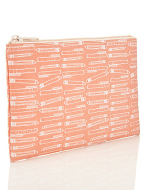 Boutique Pink Illustrated Pencil Case Image 2 of 3