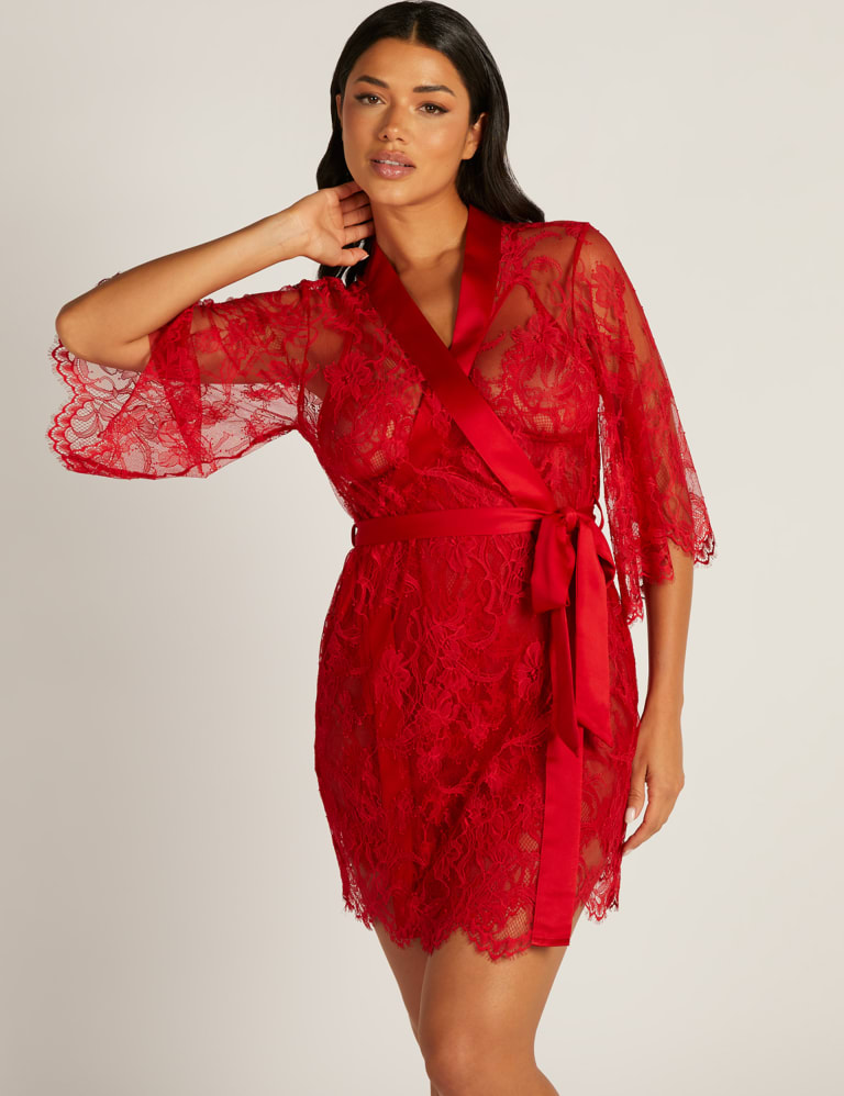 Short lace robe cheap
