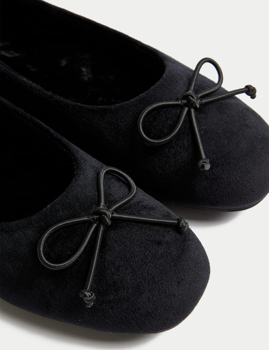 Bow Faux Fur Lined Ballerina Slippers 2 of 3