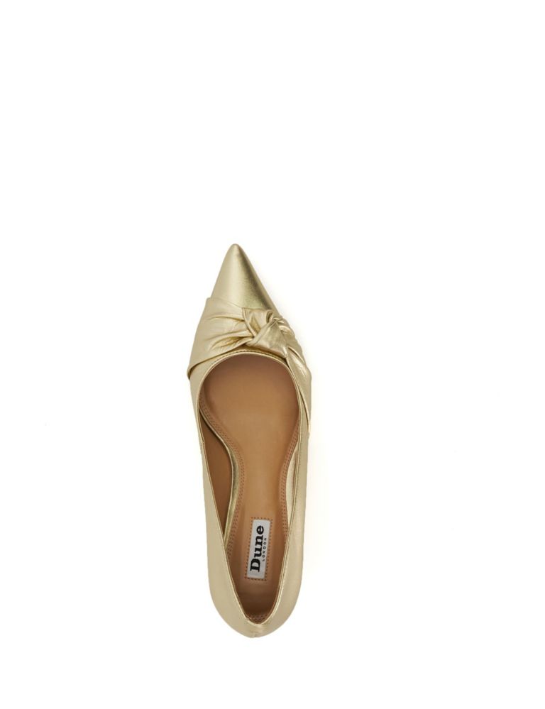 Bow Kitten Heel Pointed Court Shoes 3 of 5