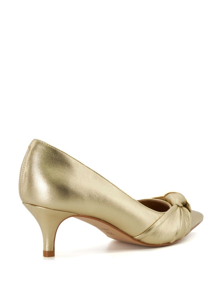 Bow Kitten Heel Pointed Court Shoes 5 of 5