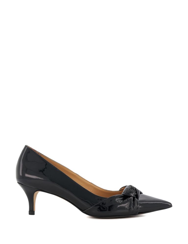 Bow Kitten Heel Pointed Court Shoes 1 of 5