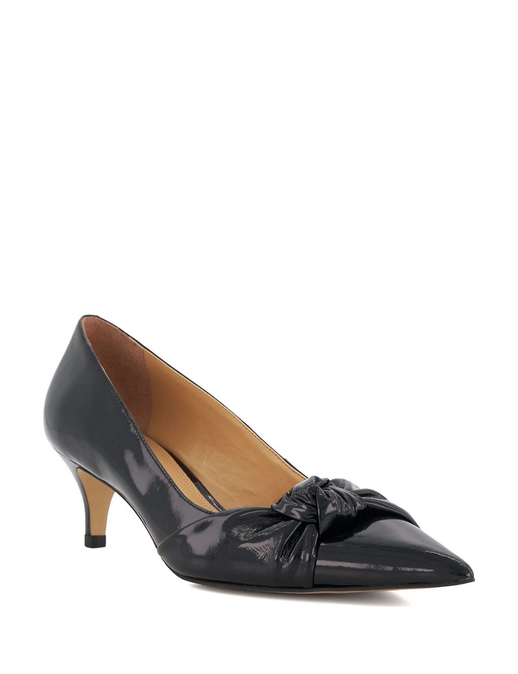 Bow Kitten Heel Pointed Court Shoes 1 of 5