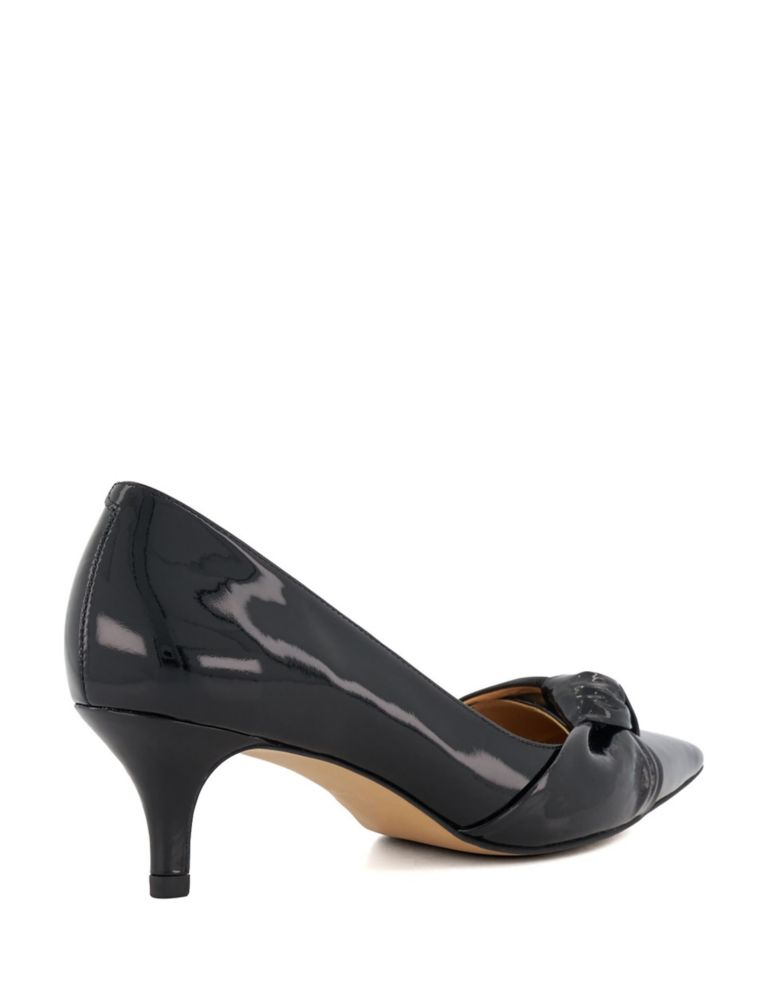 Bow Kitten Heel Pointed Court Shoes 3 of 5