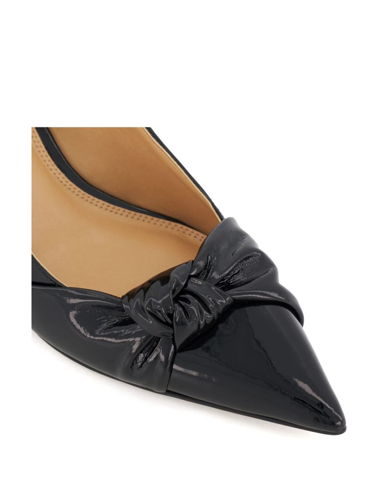 Bow Kitten Heel Pointed Court Shoes 4 of 5