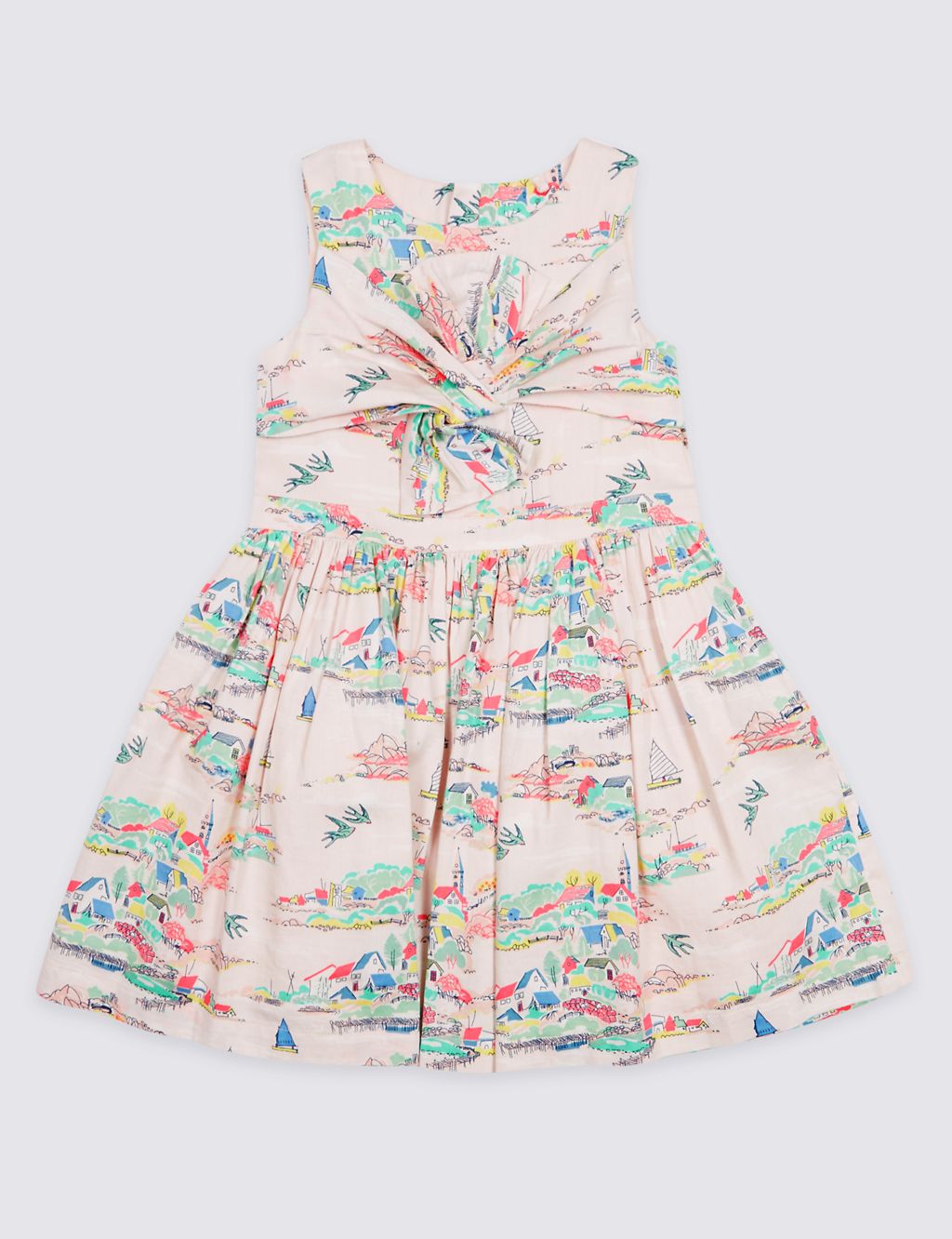 Bow Pure Cotton Dress (3 Months - 7 Years) 1 of 3