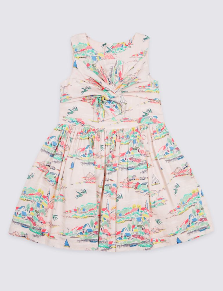 Bow Pure Cotton Dress (3 Months - 7 Years) 2 of 3
