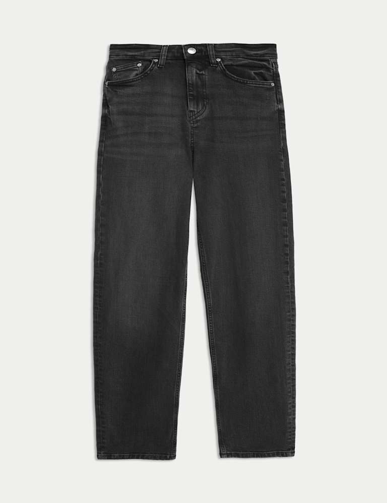 M&S Boyfriend Jeans Ankle Grazer Side High Denim Trousers Pants 6 £39