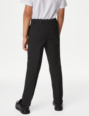 long leg slim fit black trousers