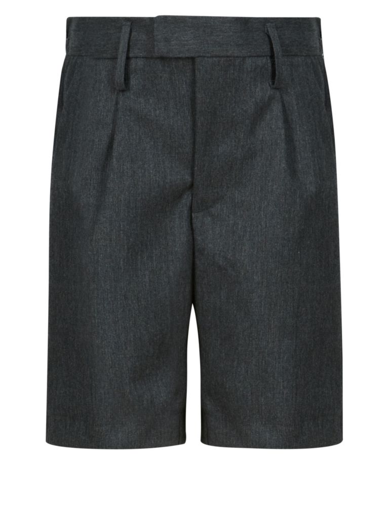 Boys' Adjustable Waistband Crease Resistant Shorts with Wool 2 of 3