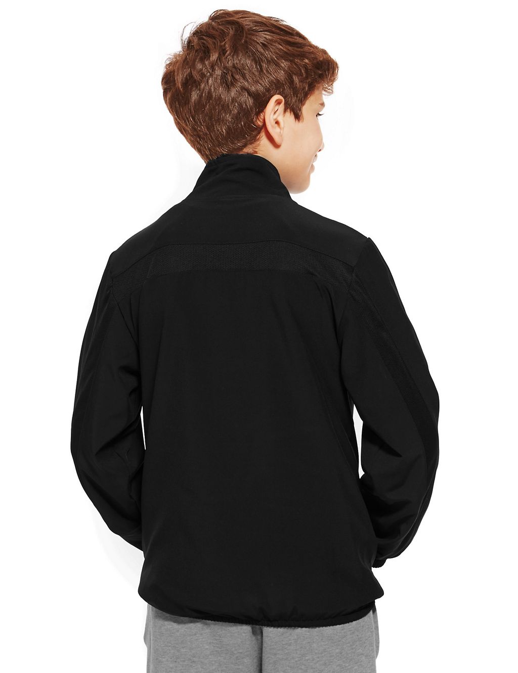 Boys' Funnel Neck Zip Through Lined Track Top with Active Sport™ 2 of 9