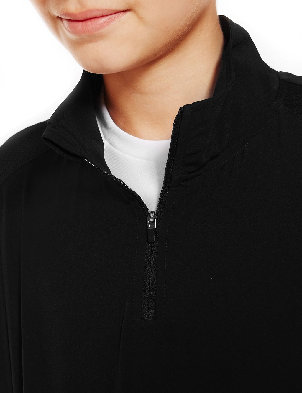 Boys' Funnel Neck Zip Through Lined Track Top with Active Sport™ 4 of 9