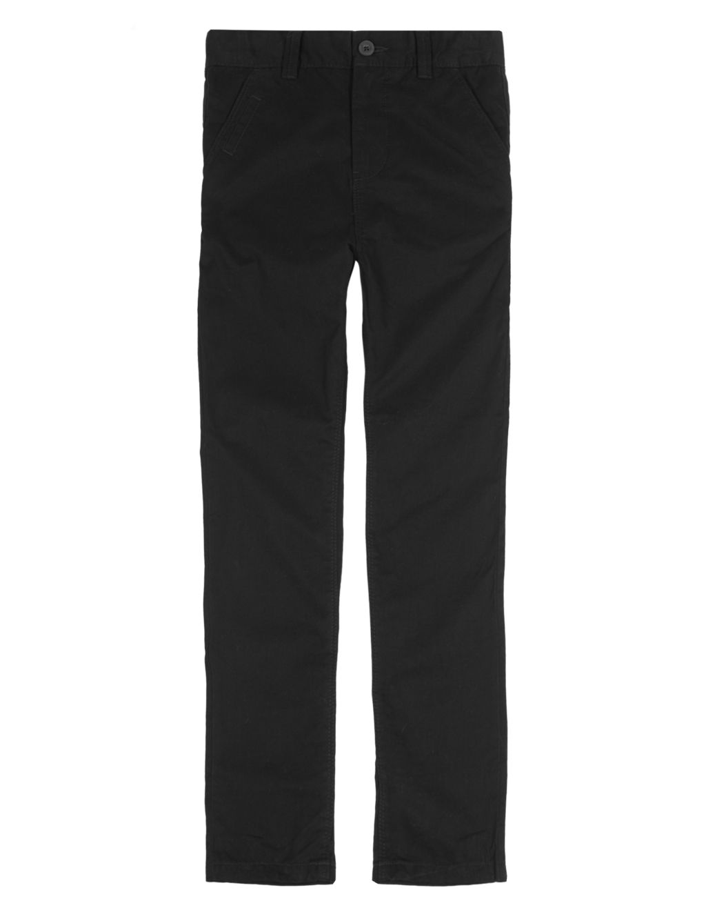 Boys' Pure Cotton Adjustable Waist Flat Front Skinny Chinos 1 of 6