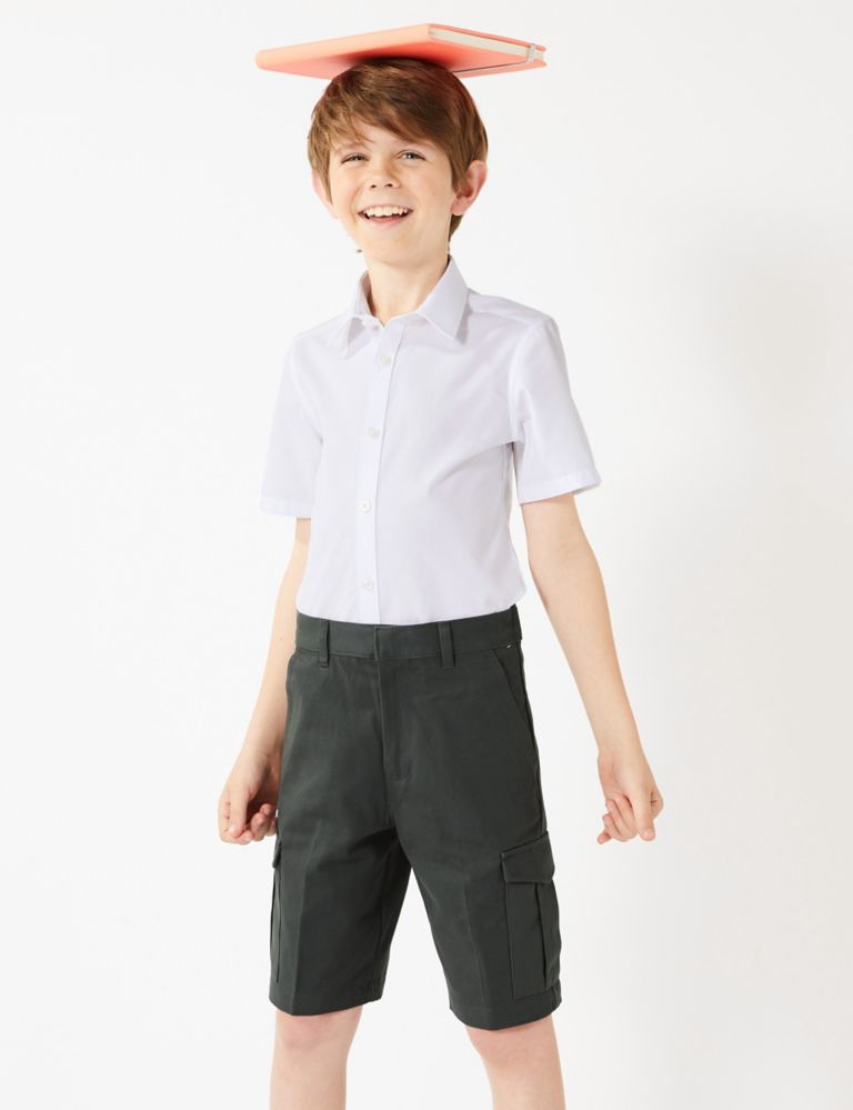 Boys' Pure Cotton Skin Kind™ School Shorts 1 of 5