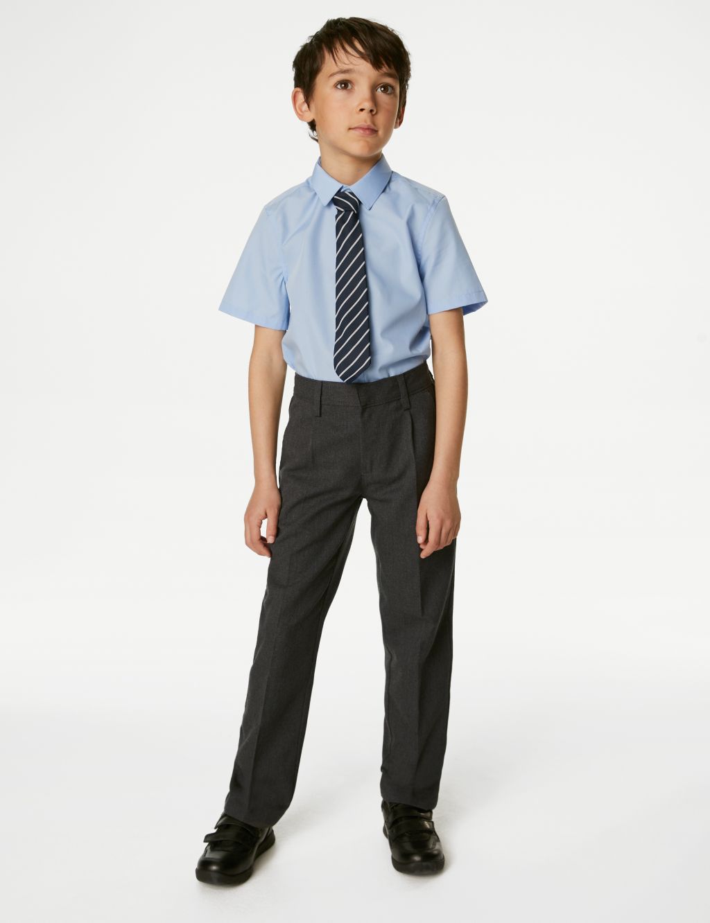 Boys' Regular Leg Slim Waist School Trousers (2-18 Yrs) | M&S ...