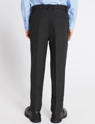 boys black skinny school trousers