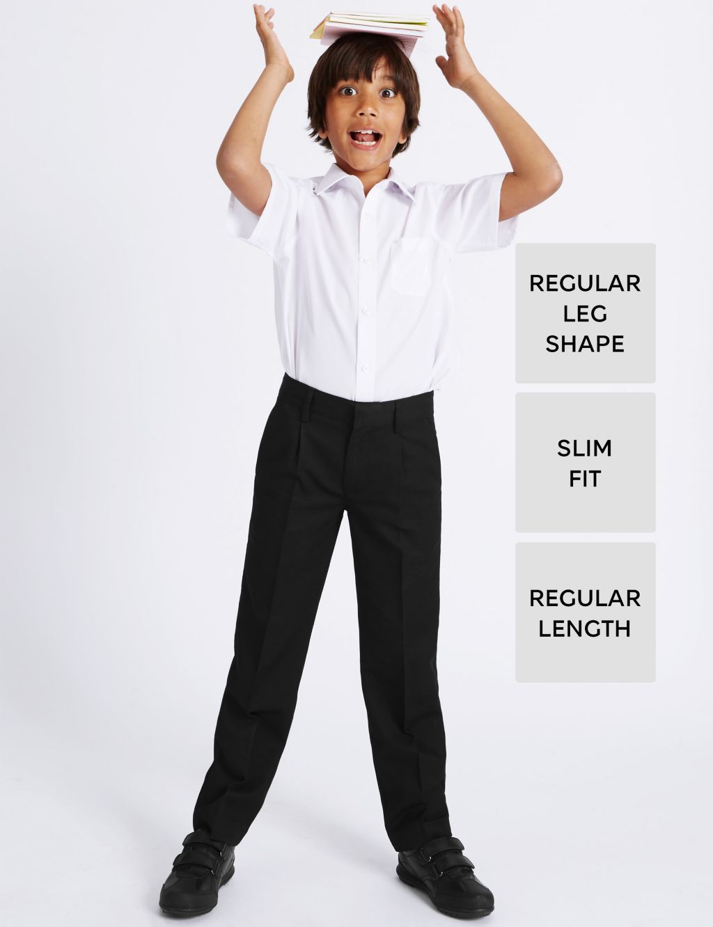 Boys' Slim Fit Trousers with Stormwear™ 3 of 9