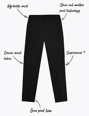 Boys’ Slim Leg Longer Length School Trousers Image 2 of 6