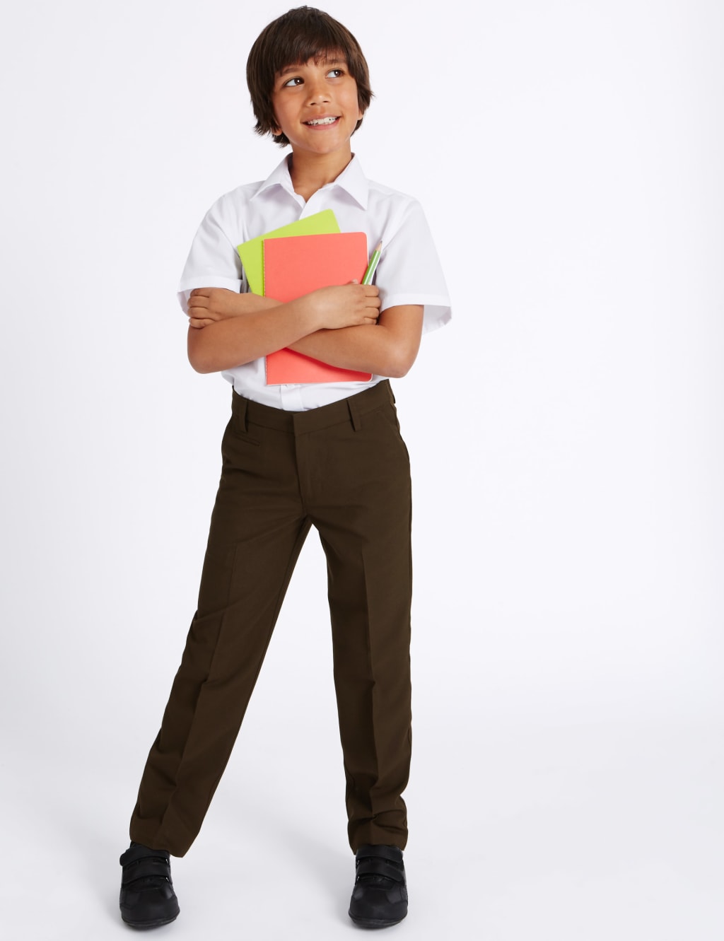 Buy Boys’ Slim Leg School School Trousers M&S