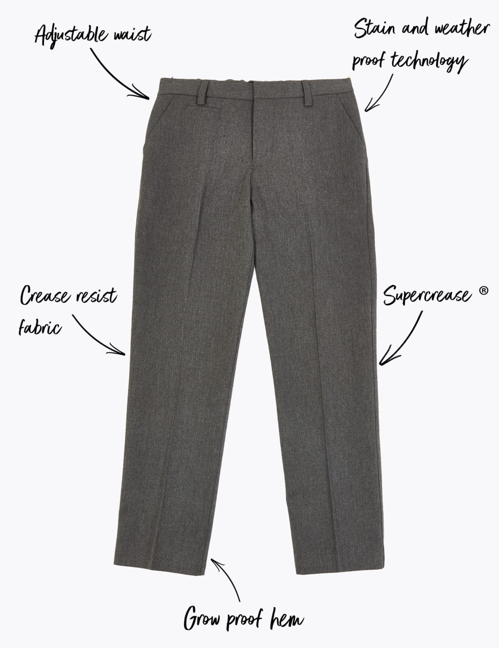 Boys’ Slim Leg School Trousers 1 of 5