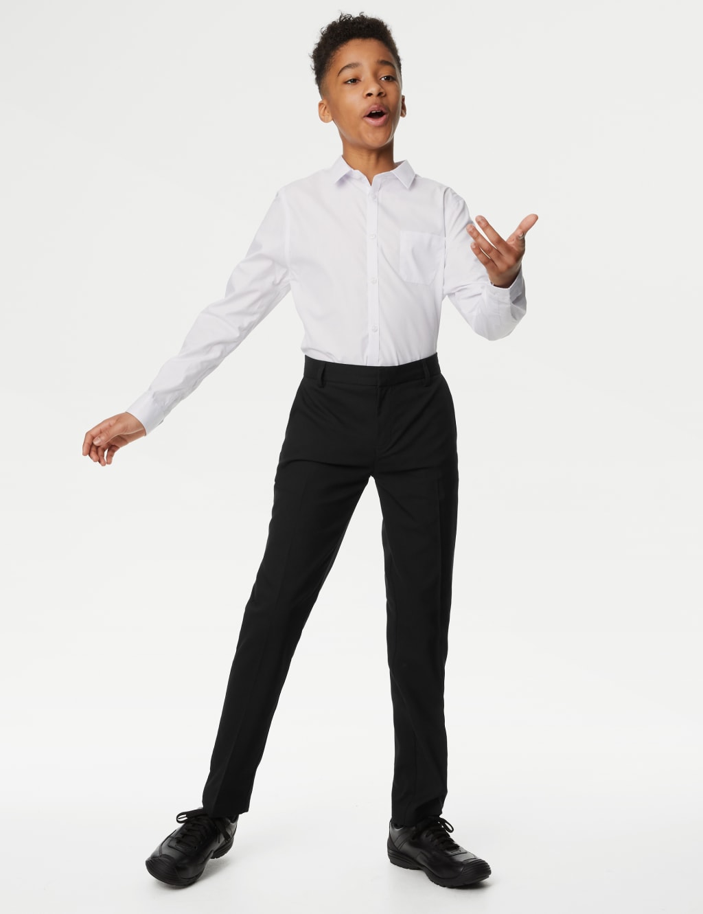 Boys' Slim Leg Slim Waist School Trousers (2-18 Yrs) | M&S Collection | M&S