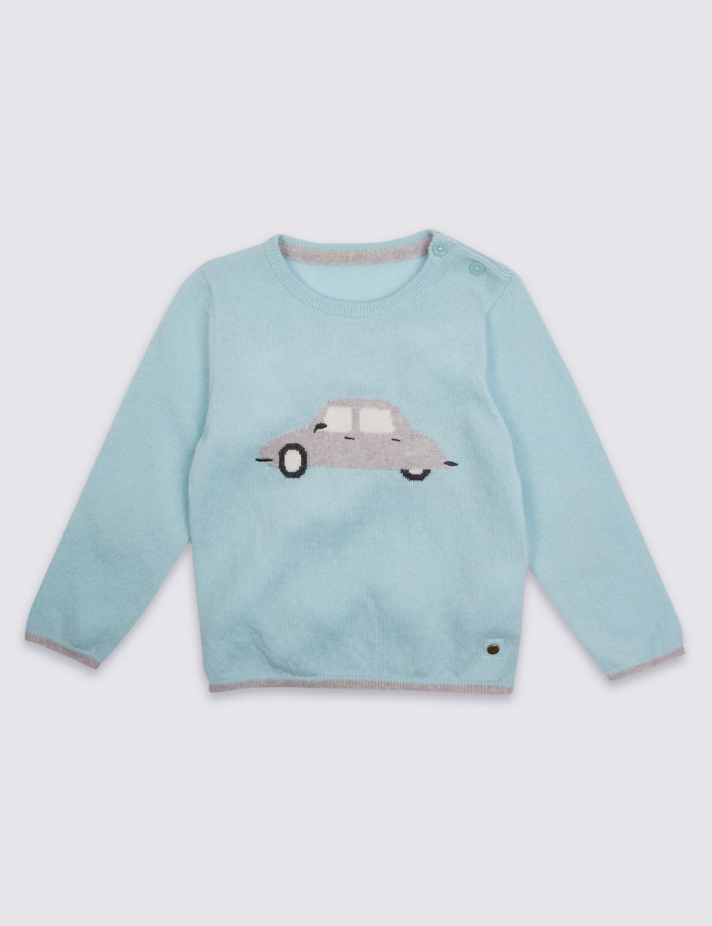 Boys Car Jumper with Cashmere (3 Months - 5 Years) 1 of 5