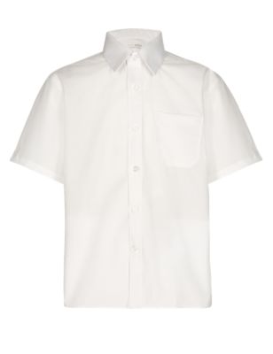 Boys Plus Fit Non-Iron Short Sleeved Shirt Image 2 of 4