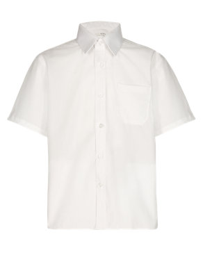 Boys Plus Fit Non-Iron Short Sleeved Shirt Image 2 of 4