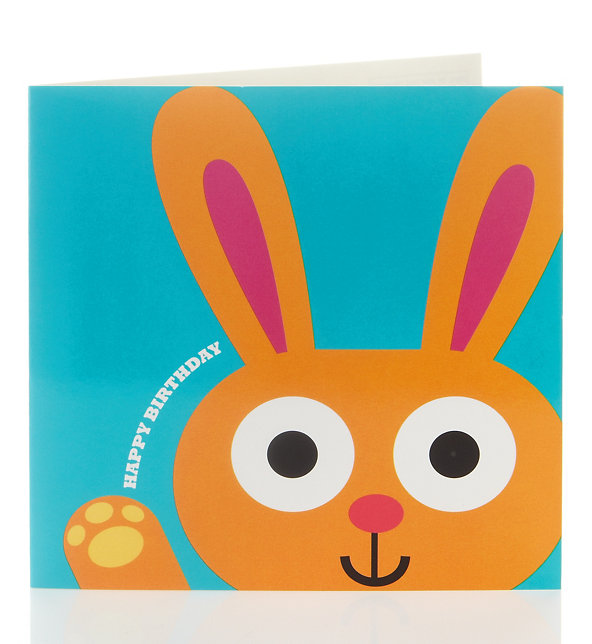 Bright Bunny Birthday Card for Kids Image 1 of 2