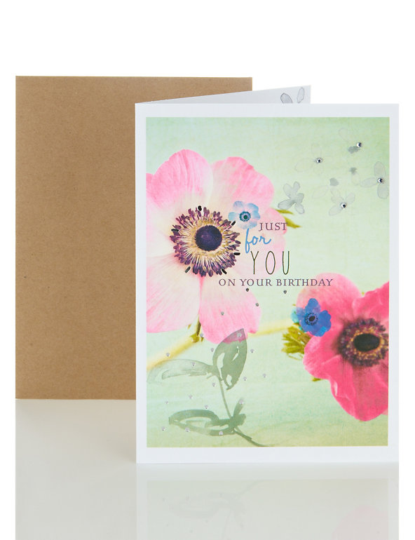 Bright Photo Floral Birthday Card Image 1 of 2