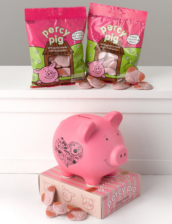 Bright Pink Percy Pig Money Bank Image 1 of 1