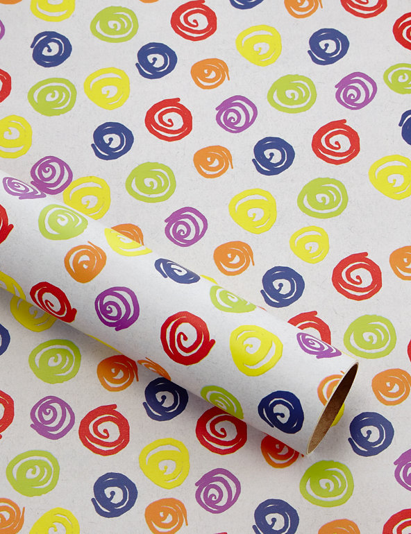 Bright Swirls 2 Metre Roll Wrapping Paper Image 1 of 1