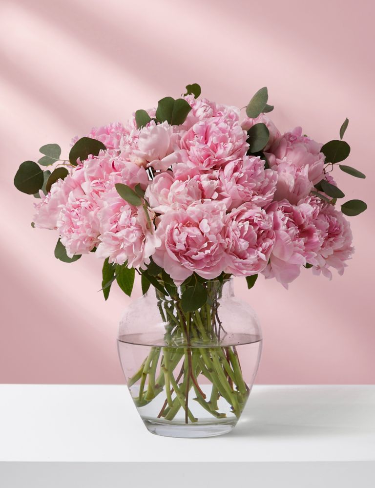 British Pink Peonies Flowers Bouquet 1 of 5