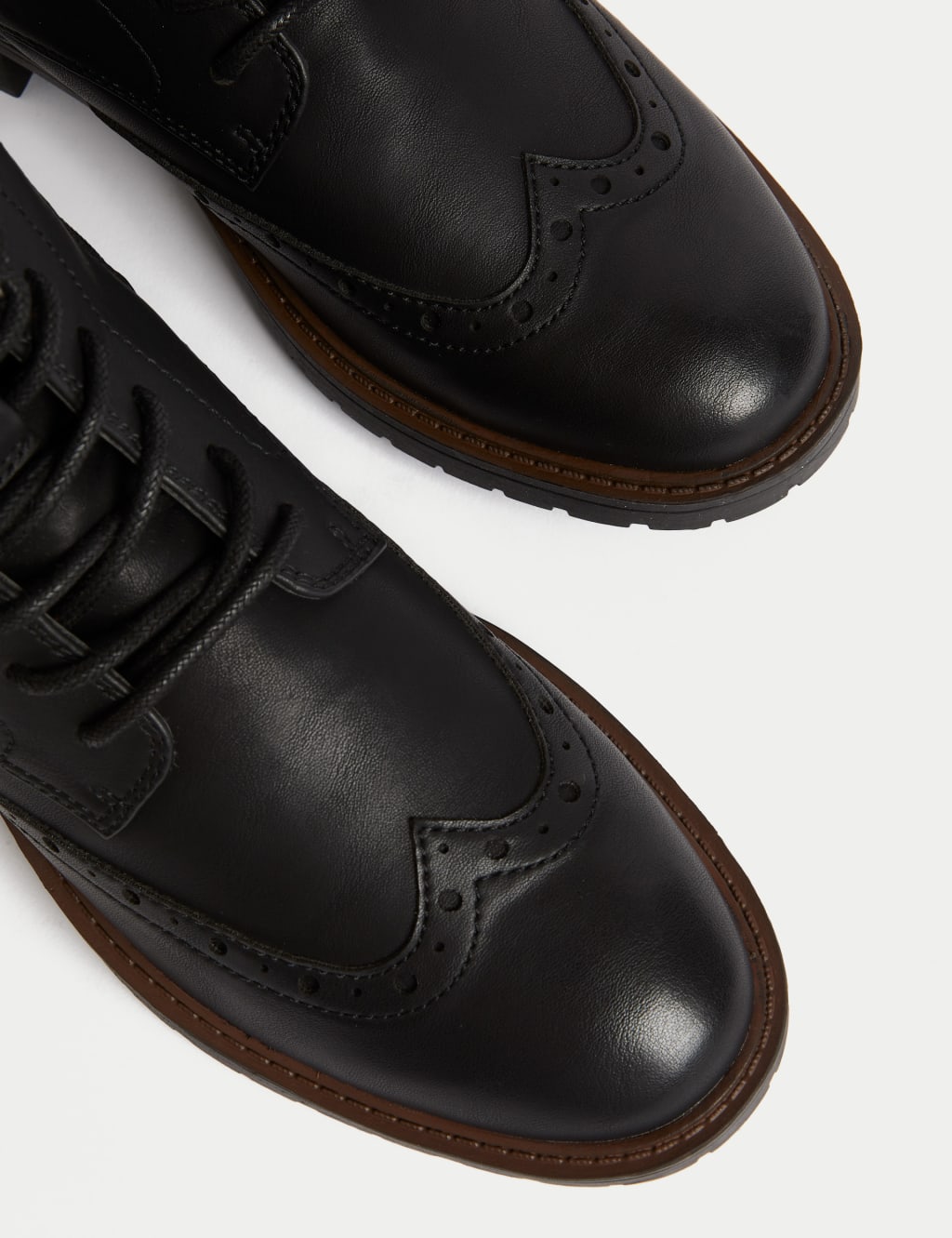 Black lace up best sale brogue boots womens