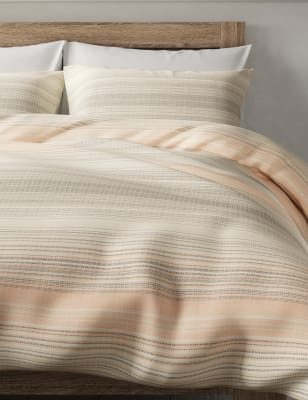 Broken Stripe Brushed Cotton Bedding Set M S