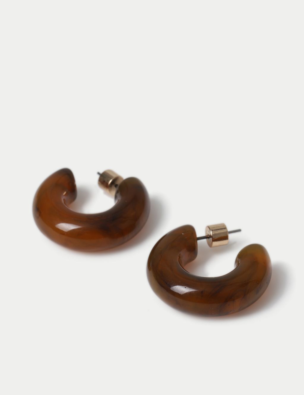 Brown Resin Hoop Earrings 2 of 2