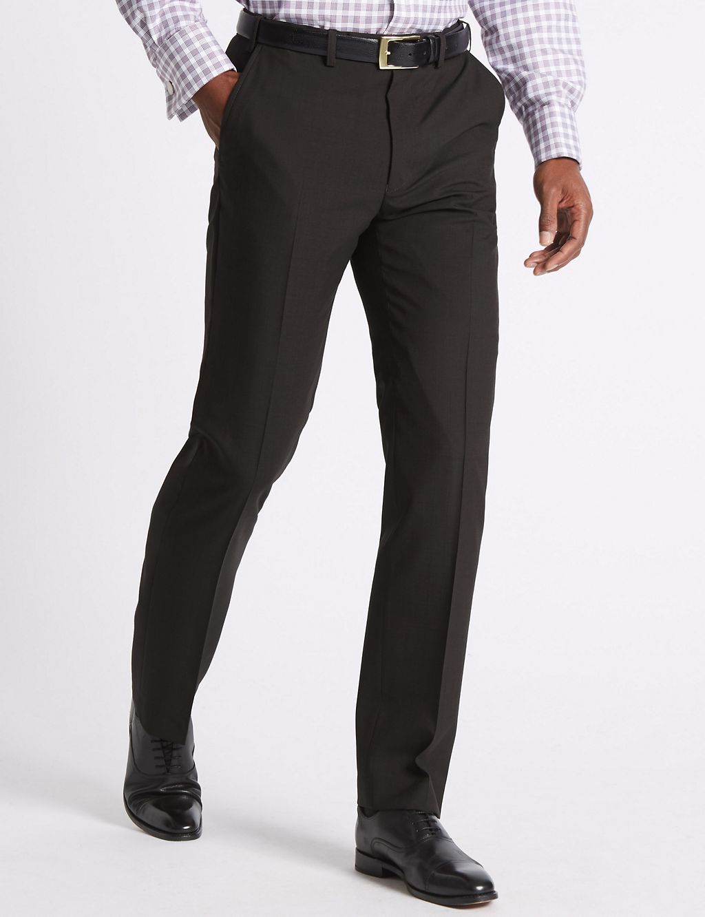 Brown Tailored Fit Trousers 2 of 5