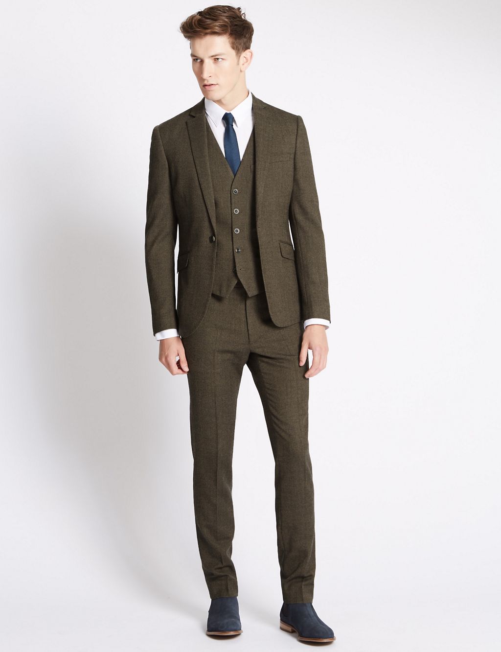 Brown Textured Modern Slim Fit Waistcoat 4 of 4
