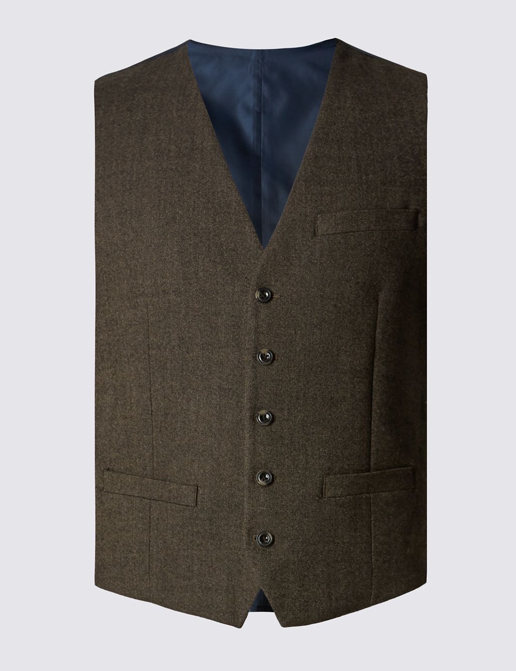 Brown Textured Modern Slim Fit Waistcoat 1 of 4